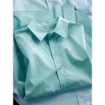 法式藍色襯衫春夏裝女2025年新款輕奢高級感襯衣設計感小眾上衣