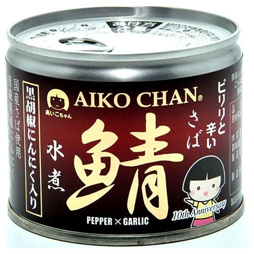 伊藤食品 あいこちゃん 鯖水煮 黒胡椒にんにく入り 190g缶×24個入×(2ケース)