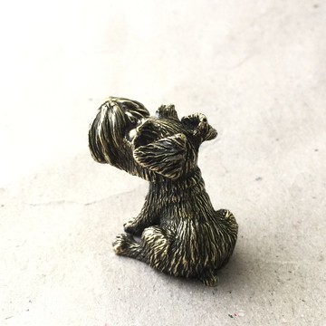 大頭雪納瑞 黃銅擺飾