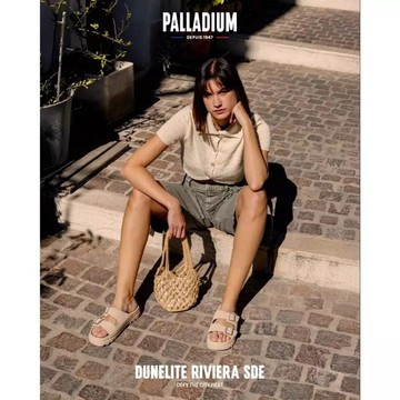 PALLADIUM DUNELITE RIVIERA SDE輕量麂皮拖鞋 淺灰 74455-096