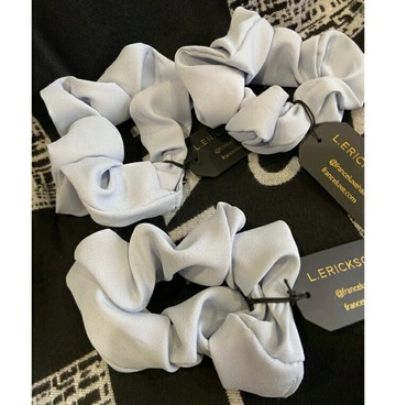 美國正品 L.Erickson 莫藍迪藍棉麻感大腸圈＊夏日微風＊