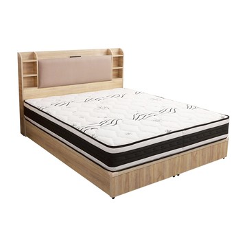 【本木】海爾 貓抓皮臥室三件組-雙大6尺 梅爾獨立筒床墊+床頭+六分底古橡