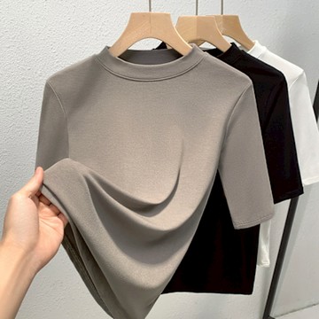 設計所在 專注內搭系列 立領薄五分袖內搭T恤(7色 S-3XL可選)