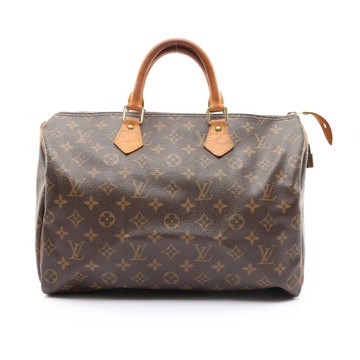 LOUIS VUITTON LV 路易威登 Speedy 35 波士頓包 手提包 棕色 原花帆布 無鑰匙 M41524 【二手名牌BRAND OFF】