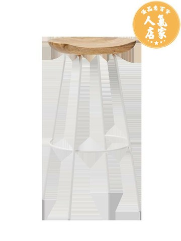 實木吧檯椅 吧台椅 吧台椅 現代簡約實木北歐休閒鐵藝拍照高腳椅子奶茶店高凳子家用