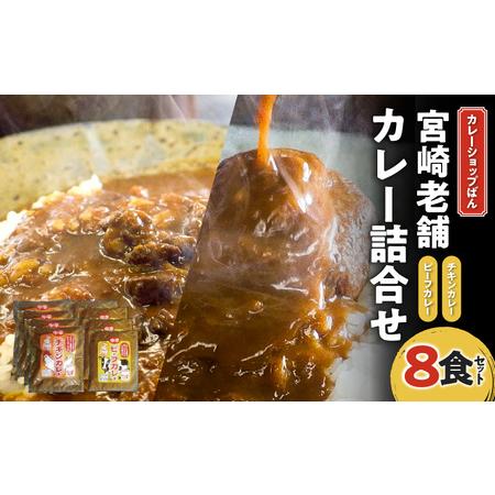 ふるさと納税 カレーショップばん　宮崎老舗カレー詰合せ８食セット チキンボール 欧風カレー スパイス 宮崎県宮崎市