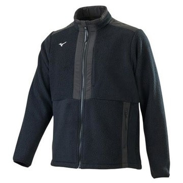 Mizuno 美津濃 立領外套 男裝 刷毛 拉鍊口袋 黑 32TEC55909