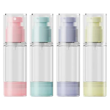 真空分裝瓶組 30ml 乳液罐3個+ 30ml 噴霧瓶1個 附TSA合規防水盥洗包  彩色  1組