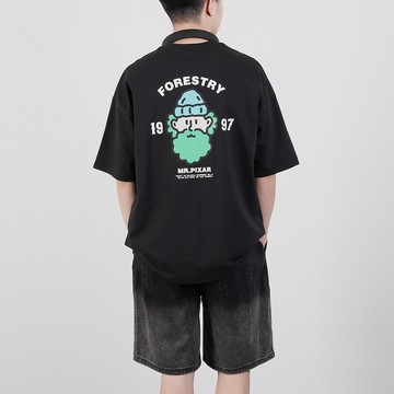 【AMERO】男裝 女裝 短袖圓領Ｔ恤 插畫圖案 細絨布 情侶裝