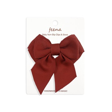 Feena - No.36蝴蝶結髮夾－紅