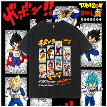 七龍珠T恤孫悟空貝吉塔魔人布歐弗利薩龍珠超潮流百搭夏季短袖男