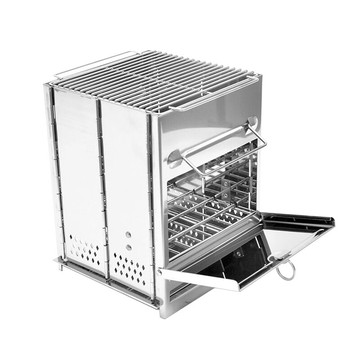 【露營趣】新店桃園 DS-354 加大款不鏽鋼方形柴火爐 燒柴爐 木柴爐 柴爐 BBQ 中秋烤肉 暖爐 野炊 焚火露營 野營