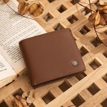 【Kinloch Anderson】Hogan 圓標單窗式短夾-栗葉棕