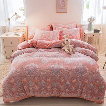 珊瑚絨床品四件套冬季床單被套加厚法蘭絨牛奶絨春秋床上三件套女