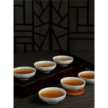 茶盞茶碗日式普洱杯純手工刻花小杯景德鎮簡約蓮瓣青白精致陶瓷杯