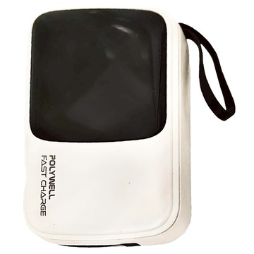 POLYWELL 寶利威爾 帶線行動電源 10000mAh  PW15-T16-A005  白色