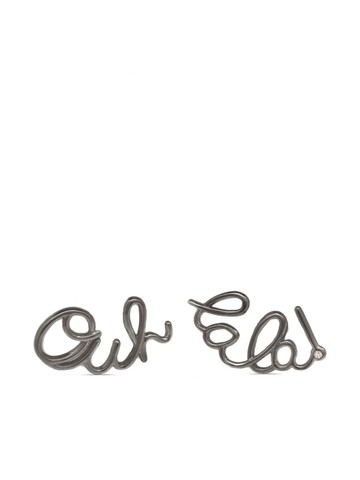 LILY GABRIELLA - 18kt black gold Ouh Lala stud earrings - women - 18kt Black Gold - One Size