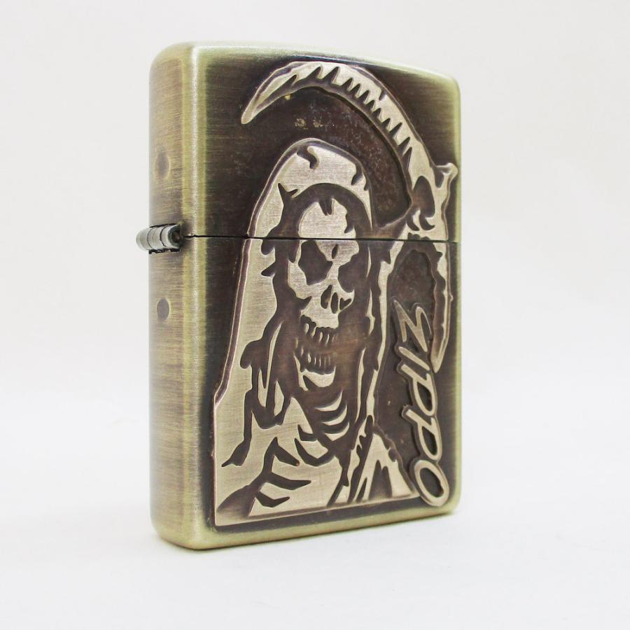 ZIPPO ジッポー オイルライター 復刻プレート 真鍮古美 Grim Reaper 死神 2BSM-DET