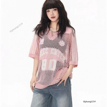 桃園出貨🔥美式潮牌運動風寬松翻領短袖 球衣罩衫 oversize 夏季涼感鏤空網眼polo衫T恤 大尺碼情侶罩衫外套✧