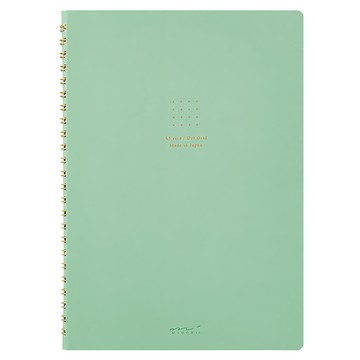日本 MIDORI 點點彩色線圈筆記本 A5 綠色  1本