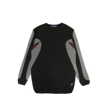 側撞色剪接上衣-黑