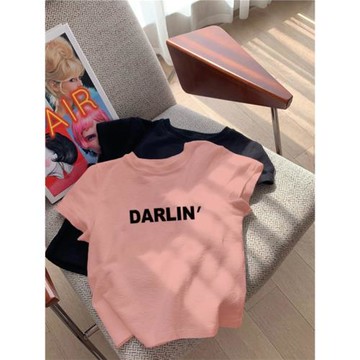 粉色正肩短袖t恤女夏季2025新款美式修身顯瘦小個子高腰短款上衣