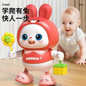 ✨寶貝嚴選✨ 兒童電動多功能兔子機器人 唱歌跳舞 学爬好帮手 柔和灯光安抚音乐 儿童益智玩具 儿童3-6歲生日禮