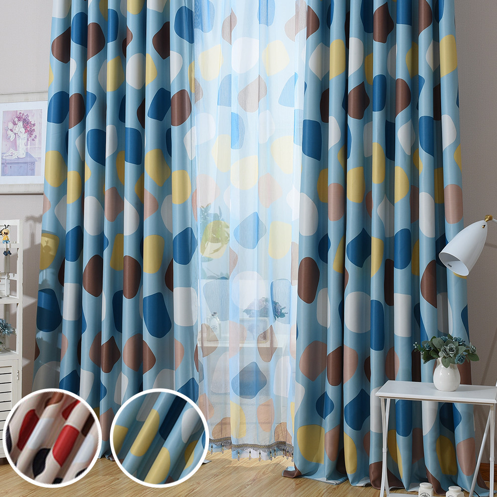 韓系彩石系列 遮光窗簾伸縮桿及掛勾兩用 單片寬130*高150 (1套2片)