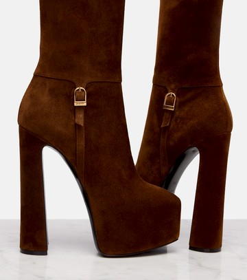 Saint Laurent Nico 155 suede platform ankle boots