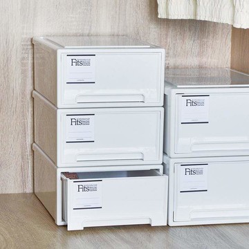 Fits MONO純白系隨選22.4寬單層抽屜收納箱-3入 單一規格