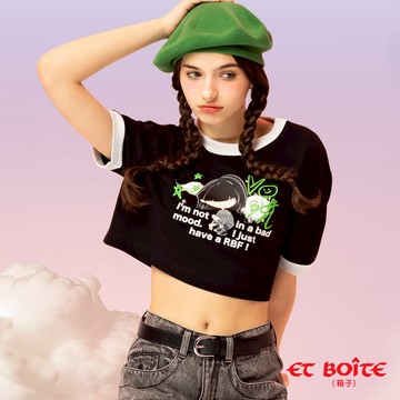 【2件7折】LIZ只是臉臭短版短TEE -  BLUE WAY ET BOîTE 箱子