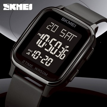 手錶 時刻美時尚簡約方型男錶 多功能防水電子錶 戶外運動手錶1858