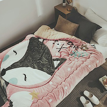 絲薇諾 櫻桃狐狸 法蘭羊羔絨暖暖被-150×200cm