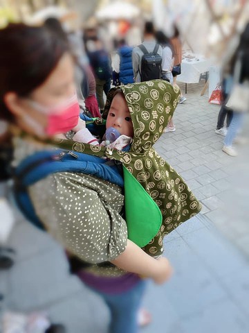 抗風防雨雙面斗篷-揹巾配件 1個背帶 2顆扣子 63cm