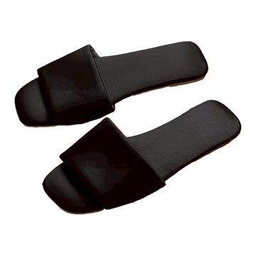 沐慕家居 緞面室內拖鞋 止滑拖鞋  39~40  極黑色  1雙