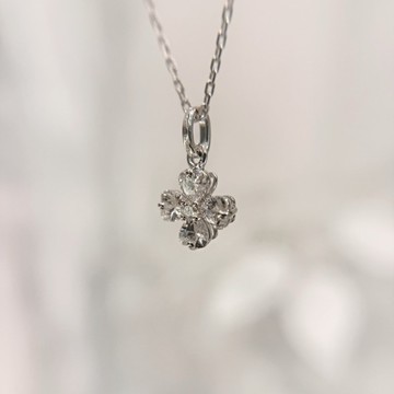 S925 透白幸運四葉草鑽石頸鏈42AJN0188