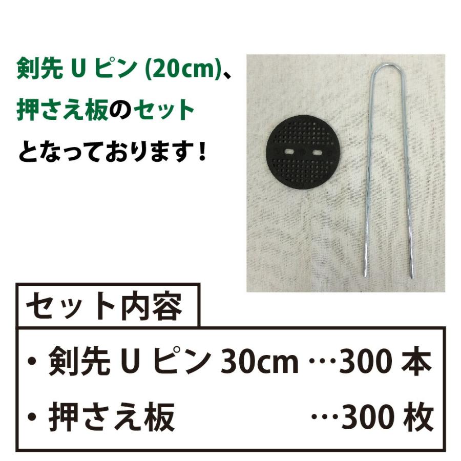 daim 防草シート押さえ板付きセット 剣先Uピン 30cm 300セット 園芸 防草 雑草対策 防草シート 押さえ おさえ ガーデニング 家庭菜園