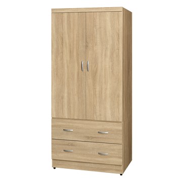 【顛覆設計】芙亞3x6尺拉門二抽衣櫥梧桐色