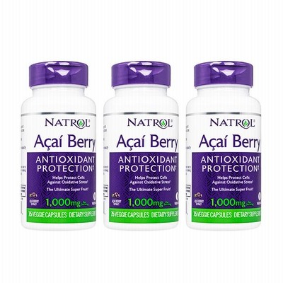 ナトロール アサイベリー 1000mg 75錠 3本 Natrol AcaiBerry NTR アサイーベリー 日時指定不可
