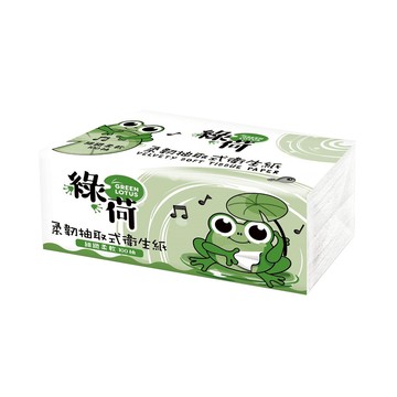 GREEN LOTUS 綠荷 柔韌抽取式花紋衛生紙 細緻柔軟  100張  100包