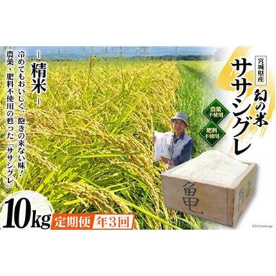 ふるさと納税 加美町 希少品種「ササシグレ」精米10kg全3回