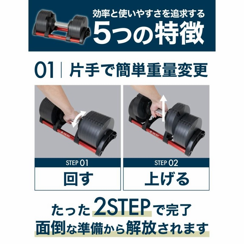 フレックスベル 20kg 2kg刻み 単品 FLEXBELL 可変式 ダンベル ウェイト ...