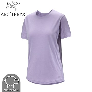【ARC'TERYX 始祖鳥 女 Lana羊毛短袖圓領衫《藍香紫》】X000007443/運動衫/排汗衣