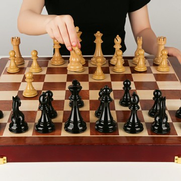 象棋 國際象棋 國際象棋高檔套裝木質折疊棋盤超大號棋子比賽專用王高11cm玩具交換禮物