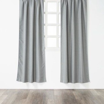 經典素色日本仿麻全遮光落地窗簾230x270 灰