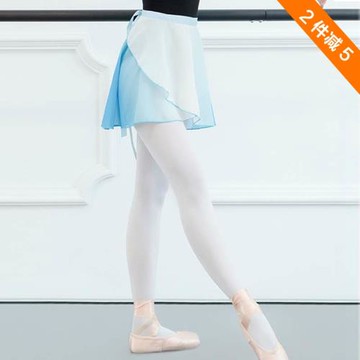 漸變色雪紡短裙一片式系帶半身裙現代拉丁芭蕾舞體操裙紗裙練功服