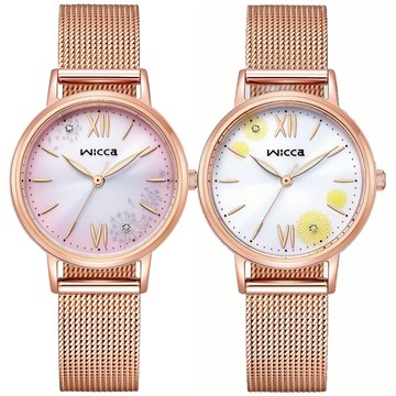 CITIZEN 星辰 WICCA 少女系列 花卉米蘭帶腕錶 兩款可選 (KP5-166-97/KP5-166-21)