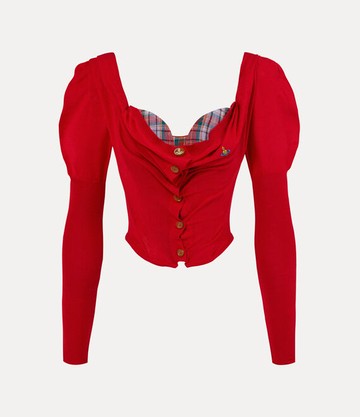 Vivienne Westwood Bea Corset Cardigan Merino Wool / Silk Red 42 Women