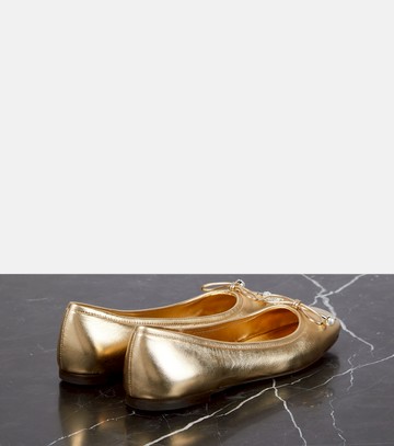 Jimmy Choo Elme metallic leather ballet flats