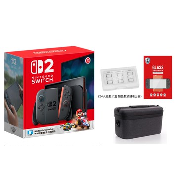 【Nintendo 任天堂】Switch 2 NS2 瑪利歐賽車世界同捆主機+主機大收納包 組合